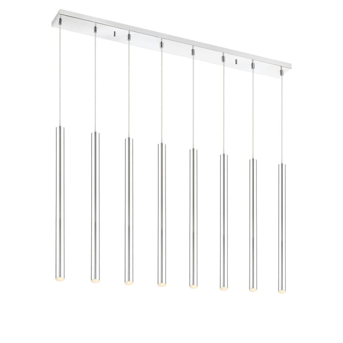 Z-Lite Forest 8-Light Linear Pendant Light In Chrome Z-Lite Forest 8-Light Linear Pendant Light In Chrome