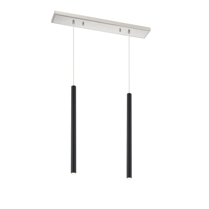 Z-Lite Forest 2-Light Linear Pendant Light In Brushed Nickel Z-Lite Forest 2-Light Linear Pendant Light In Brushed Nickel