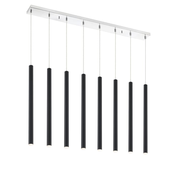 Z-Lite Forest 8-Light Linear Pendant Light In Chrome Z-Lite Forest 8-Light Linear Pendant Light In Chrome