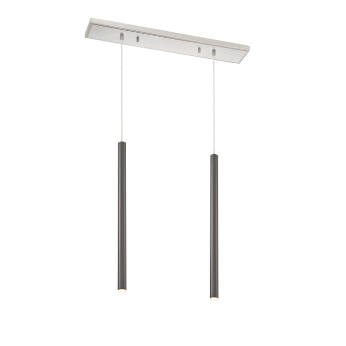 Z-Lite Forest 2-Light Linear Pendant Light In Brushed Nickel Z-Lite Forest 2-Light Linear Pendant Light In Brushed Nickel