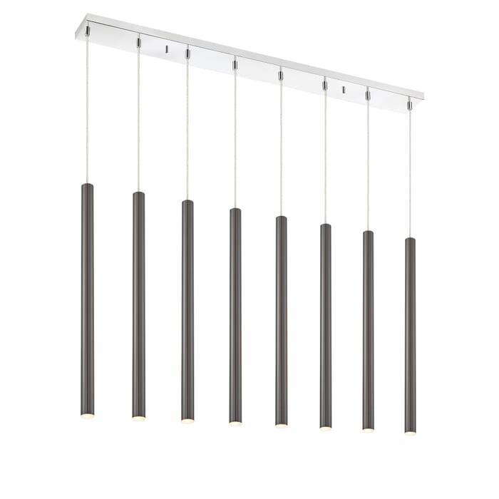 Z-Lite Forest 8-Light Linear Pendant Light In Chrome Z-Lite Forest 8-Light Linear Pendant Light In Chrome