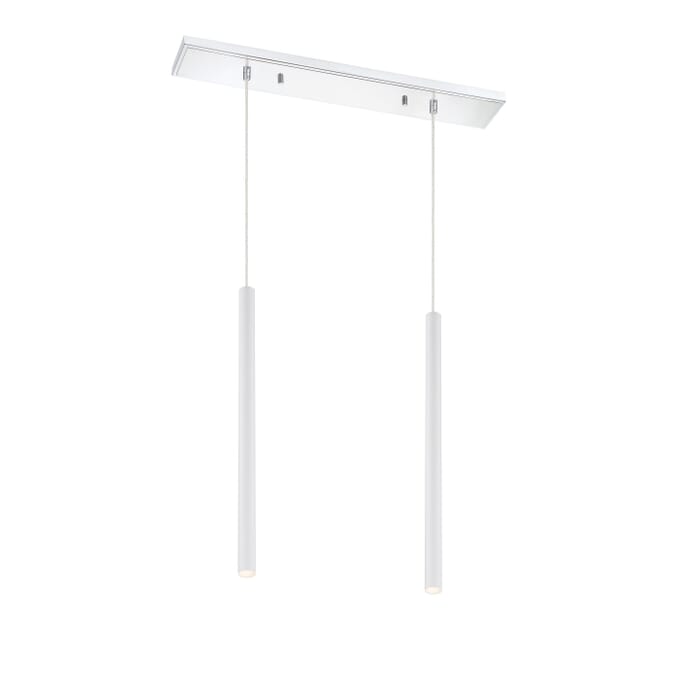 Z-Lite Forest 2-Light Linear Pendant Light In Chrome Z-Lite Forest 2-Light Linear Pendant Light In Chrome