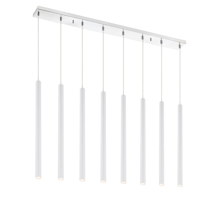 Z-Lite Forest 8-Light Linear Pendant Light In Chrome Z-Lite Forest 8-Light Linear Pendant Light In Chrome