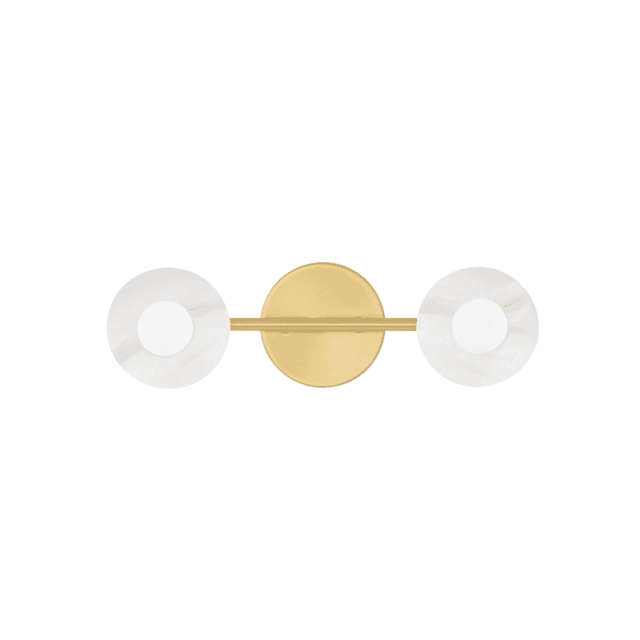 Hudson Valley Elmont 2-Light Bathroom Vanity Light in Aged Brass Hudson Valley Elmont 2-Light Bathroom Vanity Light in Aged Brass