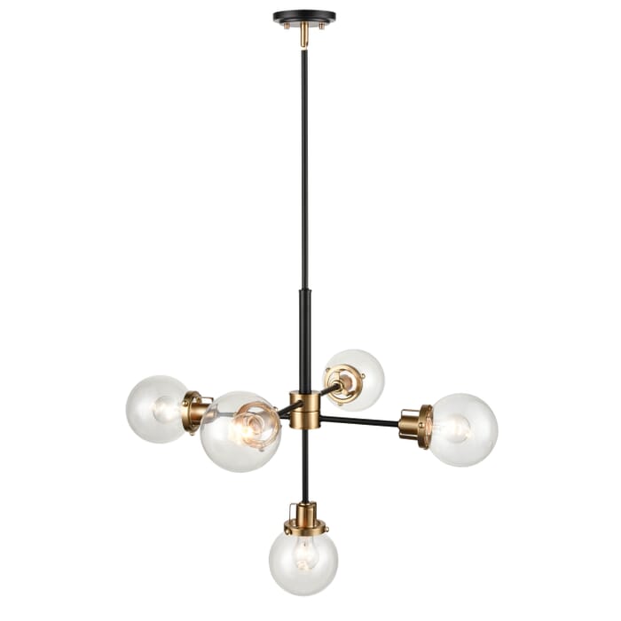 Millennium 5-Light Pendant Light in Matte Black and Modern Gold Millennium 5-Light Pendant Light in Matte Black and Modern Gold
