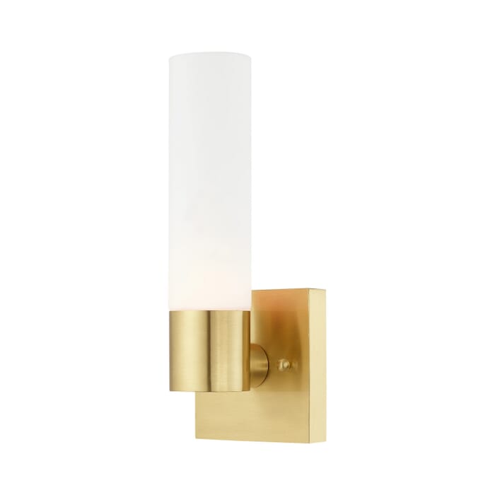 Aero 1-Light Wall Sconce in Satin Brass Aero 1-Light Wall Sconce in Satin Brass