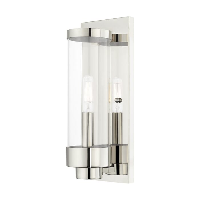 Hillcrest 1-Light Outdoor Wall Lantern in Polished Chrome Hillcrest 1-Light Outdoor Wall Lantern in Polished Chrome