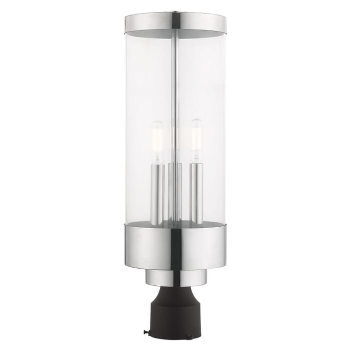 Hillcrest 3-Light Post-Top Lanterm in Polished Chrome Hillcrest 3-Light Post-Top Lanterm in Polished Chrome