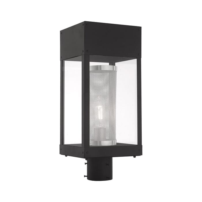 Franklin 1-Light Outdoor Post-Top Lanterm in Black Franklin 1-Light Outdoor Post-Top Lanterm in Black