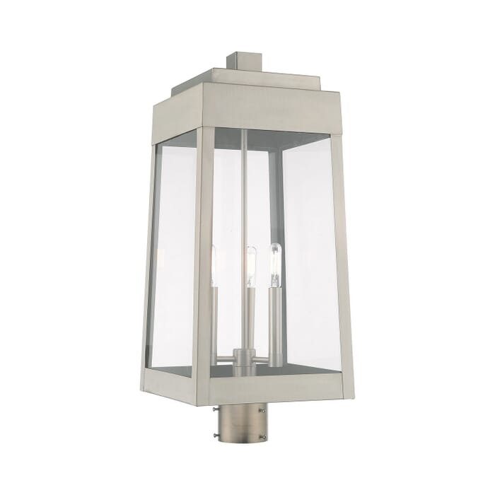 Oslo 3-Light Post-Top Lanterm in Brushed Nickel Oslo 3-Light Post-Top Lanterm in Brushed Nickel