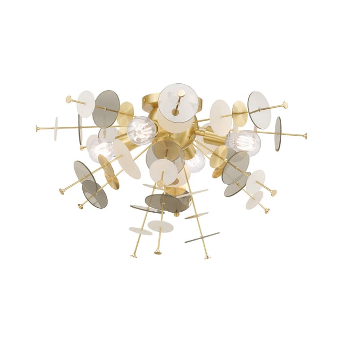 Circulo 4-Light Ceiling Mount in Satin Brass Circulo 4-Light Ceiling Mount in Satin Brass