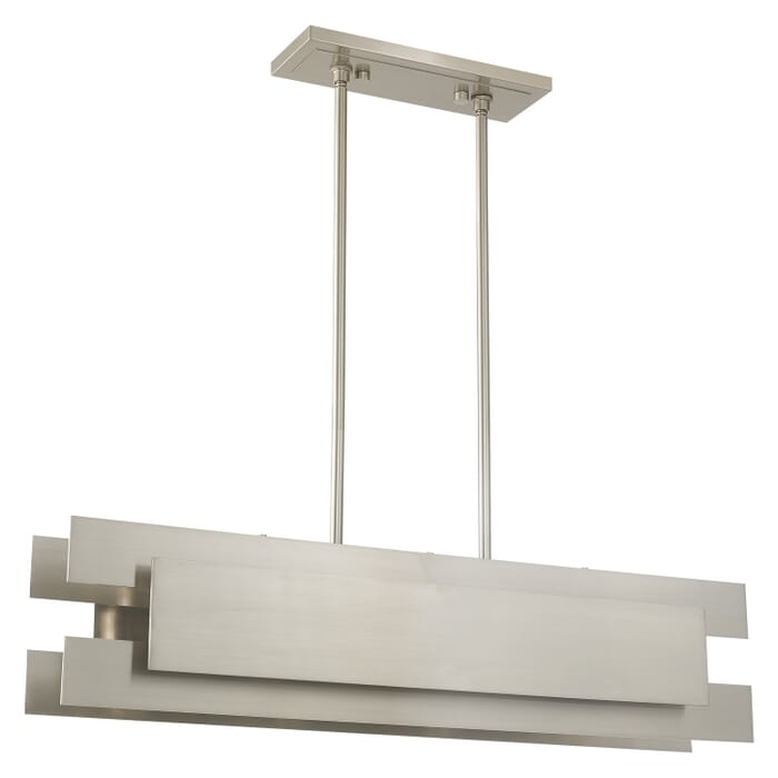 Varick 4-Light Linear Chandelier in Brushed Nickel Varick 4-Light Linear Chandelier in Brushed Nickel