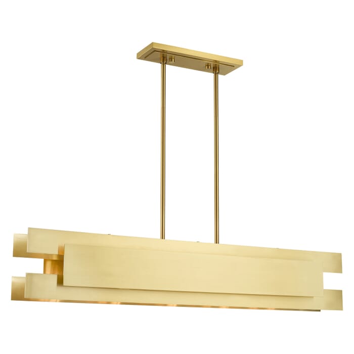 Varick 5-Light Linear Chandelier in Satin Brass Varick 5-Light Linear Chandelier in Satin Brass
