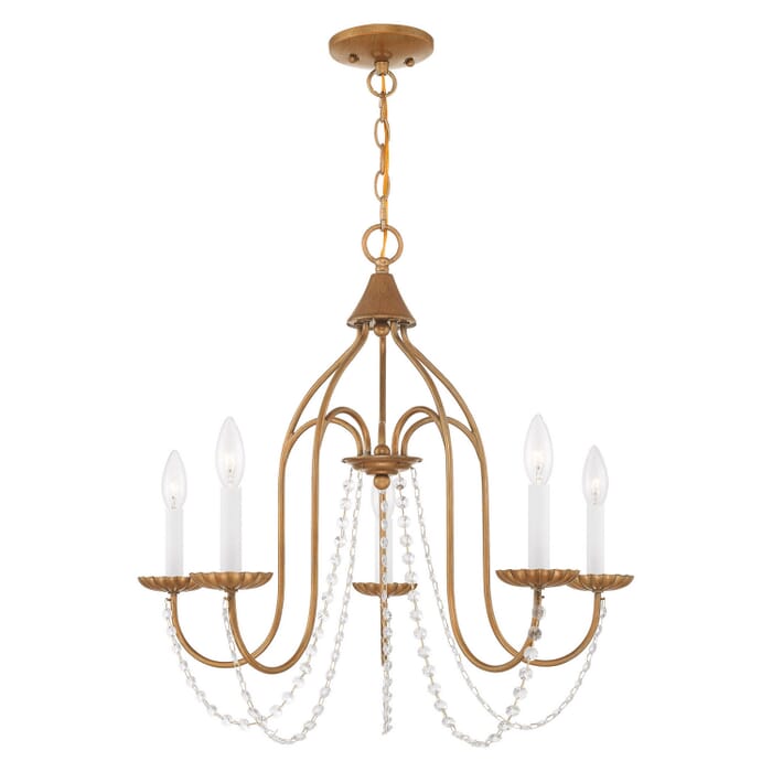 Alessia 5-Light Chandelier in Antique Gold Leaf Alessia 5-Light Chandelier in Antique Gold Leaf
