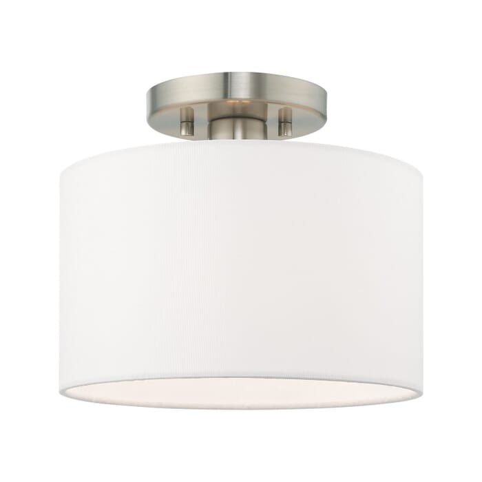 Meridian 1-Light Ceiling Mount in Brushed Nickel Meridian 1-Light Ceiling Mount in Brushed Nickel