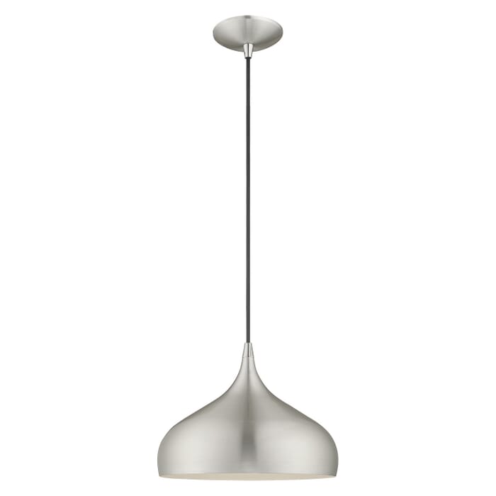 Amador 1-Light Mini Pendant in Brushed Aluminum w with Polished Chromes Amador 1-Light Mini Pendant in Brushed Aluminum w with Polished Chromes