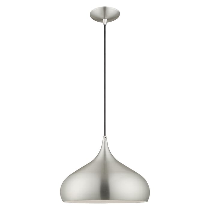 Amador 1-Light Mini Pendant in Brushed Aluminum w with Polished Chromes Amador 1-Light Mini Pendant in Brushed Aluminum w with Polished Chromes