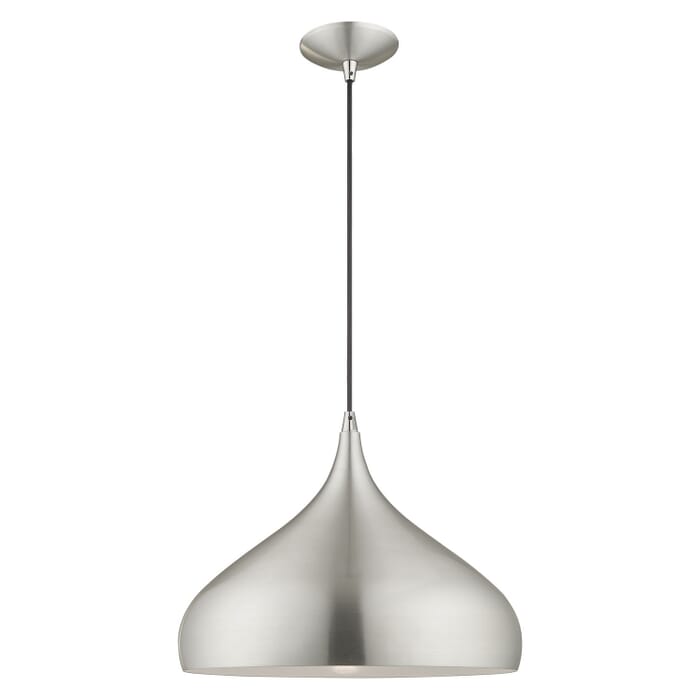Amador 1-Light Mini Pendant in Brushed Aluminum w with Polished Chromes Amador 1-Light Mini Pendant in Brushed Aluminum w with Polished Chromes