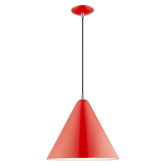 Dulce 1-Light Mini Pendant in Shiny Red w with Polished Chromes Dulce 1-Light Mini Pendant in Shiny Red w with Polished Chromes