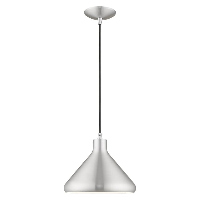 Geneva 1-Light Mini Pendant in Brushed Aluminum w with Polished Chromes Geneva 1-Light Mini Pendant in Brushed Aluminum w with Polished Chromes