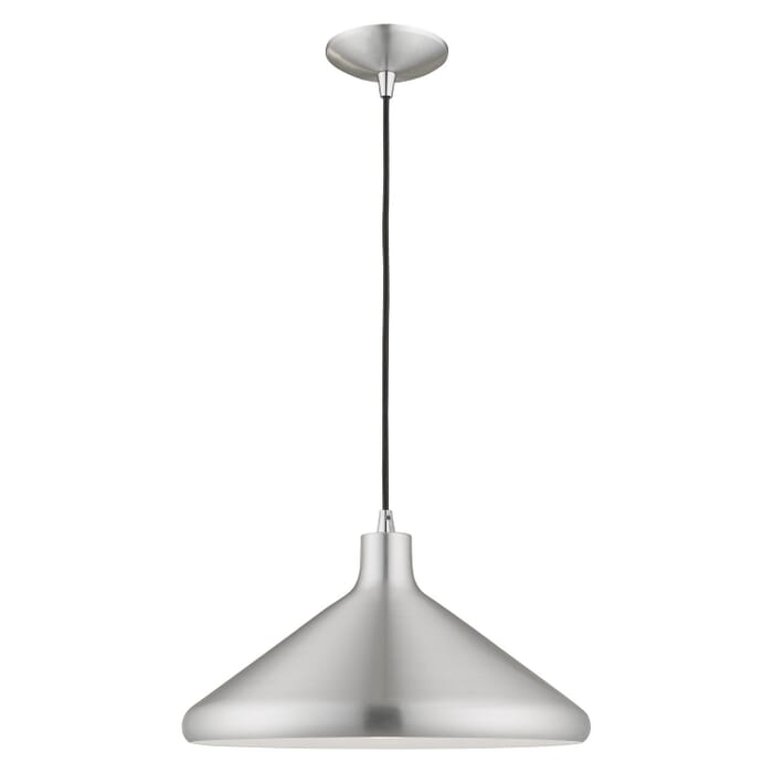 Geneva 1-Light Mini Pendant in Brushed Aluminum w with Polished Chromes Geneva 1-Light Mini Pendant in Brushed Aluminum w with Polished Chromes