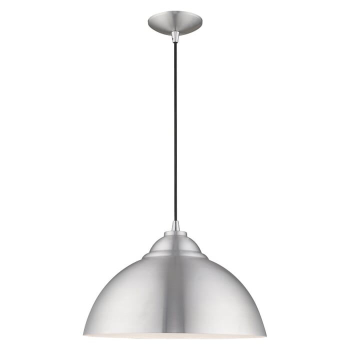Metal Shade Mini Pendants 1-Light Mini Pendant in Brushed Aluminum w with Polished Chromes Metal Shade Mini Pendants 1-Light Mini Pendant in Brushed Aluminum w with Polished Chromes