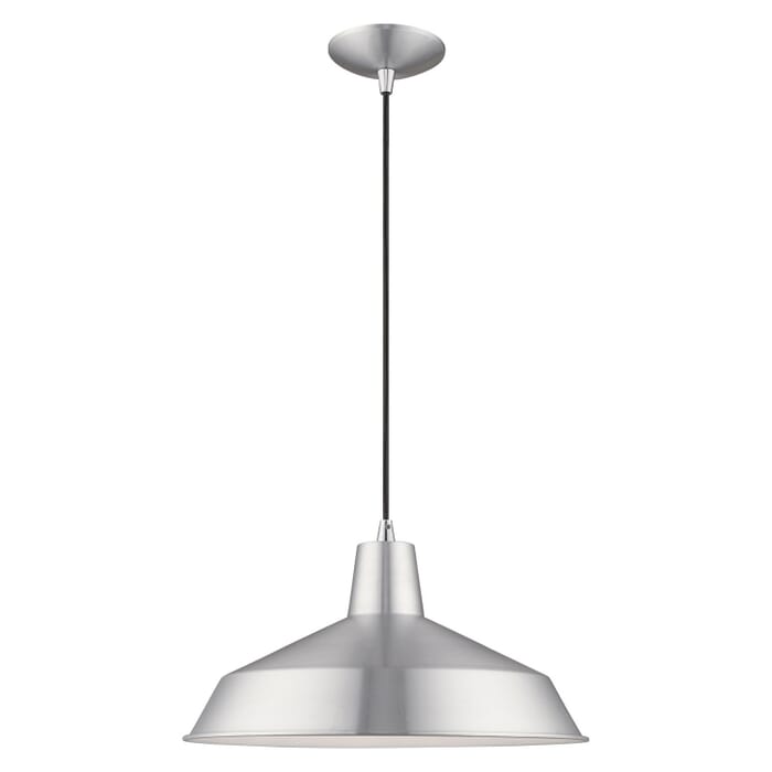 Metal Shade Mini Pendants 1-Light Mini Pendant in Brushed Aluminum w with Polished Chromes Metal Shade Mini Pendants 1-Light Mini Pendant in Brushed Aluminum w with Polished Chromes