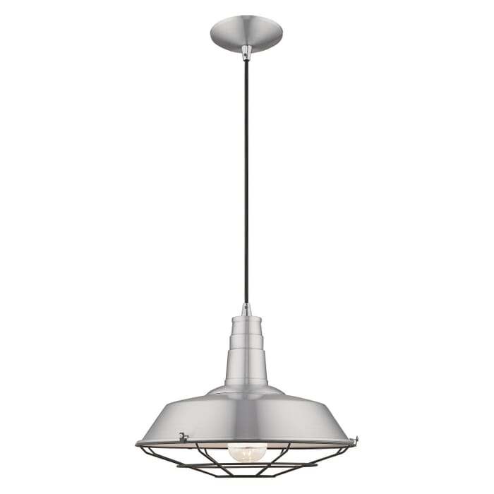 Metal Shade Mini Pendants 1-Light Mini Pendant in Brushed Aluminum w with Polished Chromes Metal Shade Mini Pendants 1-Light Mini Pendant in Brushed Aluminum w with Polished Chromes