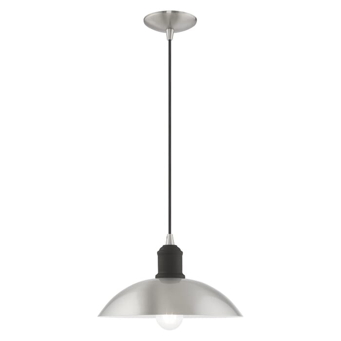 Metal Shade Mini Pendants 1-Light Mini Pendant in Brushed Nickel w with Bronze Metal Shade Mini Pendants 1-Light Mini Pendant in Brushed Nickel w with Bronze