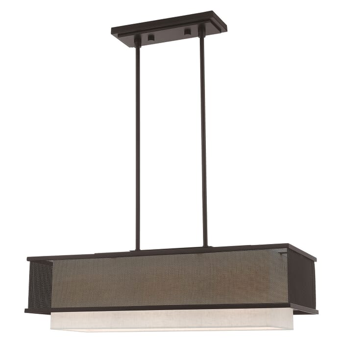 Braddock 3-Light Linear Chandelier in Bronze Braddock 3-Light Linear Chandelier in Bronze