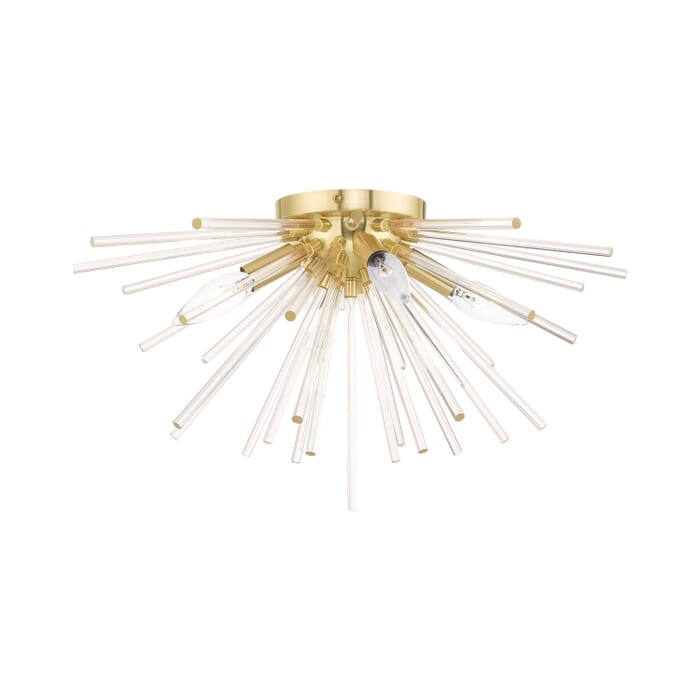 Utopia 4-Light Ceiling Mount in Satin Brass Utopia 4-Light Ceiling Mount in Satin Brass