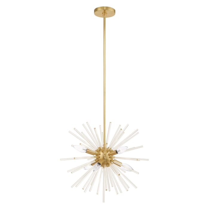Utopia 6-Light Pendant in Satin Brass Utopia 6-Light Pendant in Satin Brass