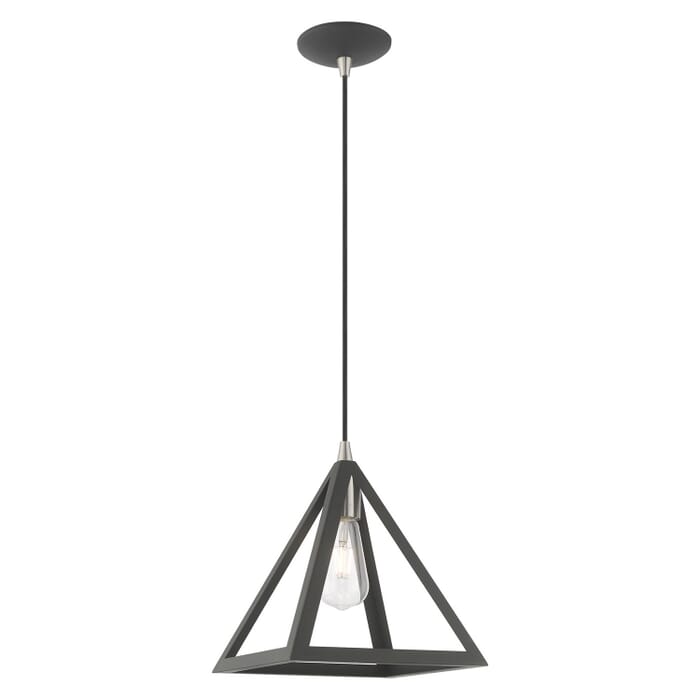 Pinnacle 1-Light Mini Pendant in Scandinavian Gray w with Brushed Nickels Pinnacle 1-Light Mini Pendant in Scandinavian Gray w with Brushed Nickels