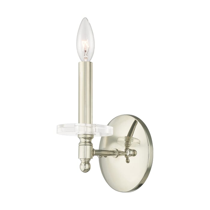 Bennington 1-Light Wall Sconce in Polished Nickel Bennington 1-Light Wall Sconce in Polished Nickel