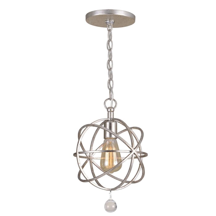 Crystorama Solaris 9" Pendant Light in Olde Silver Crystorama Solaris 9" Pendant Light in Olde Silver