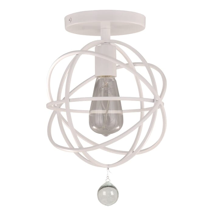 Crystorama Solaris 9" Ceiling Light in Wet White with Clear Glass Drops Crystals Crystorama Solaris 9" Ceiling Light in Wet White with Clear Glass Drops Crystals