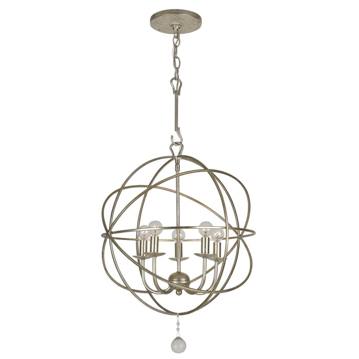 Crystorama Solaris 5-Light 19" Mini Chandelier in Olde Silver Crystorama Solaris 5-Light 19" Mini Chandelier in Olde Silver