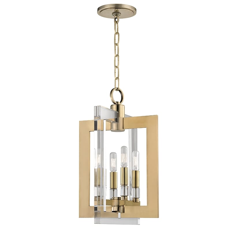 Wellington 4-Light 19" Pendant Light in Aged Brass