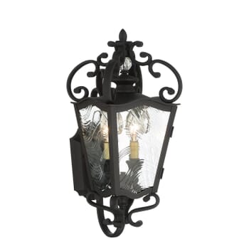 The Great Outdoors Brixton Ivy 2-Light Outdoor Hanging Light in Coal with Honey Gold Highlight