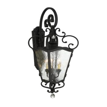 The Great Outdoors Brixton Ivy 3-Light Outdoor Hanging Light in Coal with Honey Gold Highlight