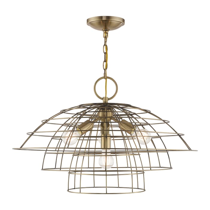 Brooklyn 4-Light Chandelier in Antique Brass Brooklyn 4-Light Chandelier in Antique Brass