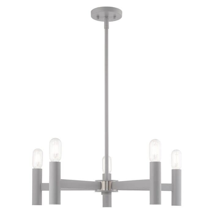 Copenhagen 5-Light Chandelier in Nordic Gray w with Brushed Nickels Copenhagen 5-Light Chandelier in Nordic Gray w with Brushed Nickels