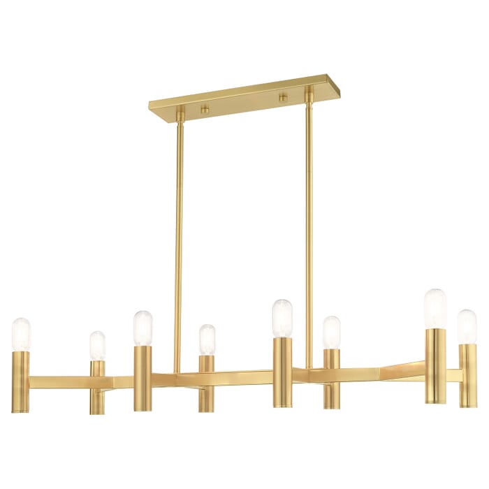 Copenhagen 8-Light Linear Chandelier in Satin Brass Copenhagen 8-Light Linear Chandelier in Satin Brass