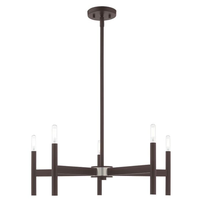 Copenhagen 5-Light Chandelier in Bronze w with Brushed Nickels Copenhagen 5-Light Chandelier in Bronze w with Brushed Nickels