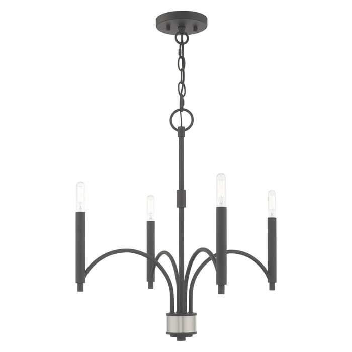 Wisteria 4-Light Mini Chandelier in Scandinavian Gray w with Brushed Nickel Wisteria 4-Light Mini Chandelier in Scandinavian Gray w with Brushed Nickel