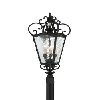 The Great Outdoors Brixton Ivy 2-Light Outdoor Post Light in Coal with Honey Gold Highlight