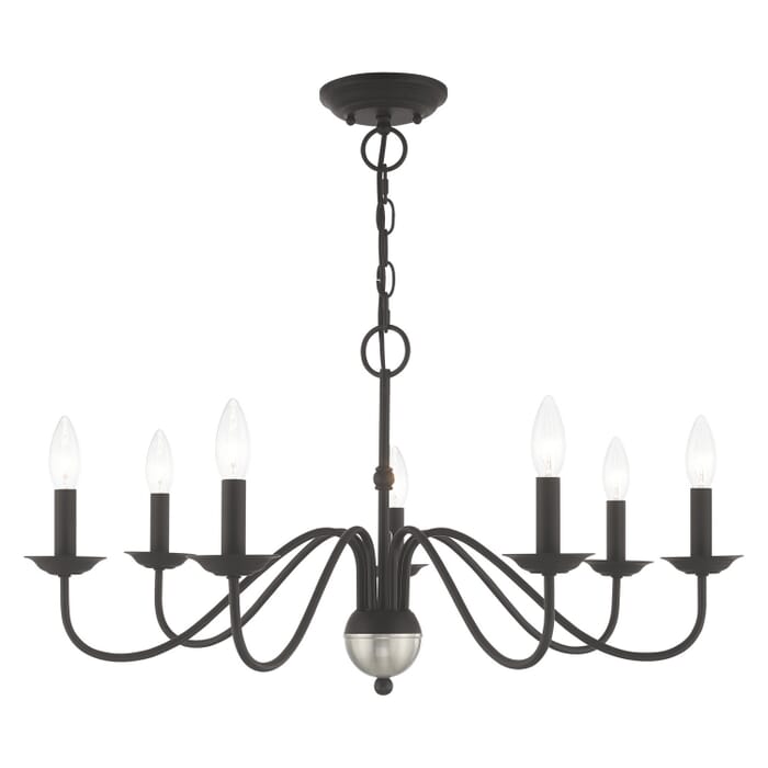Windsor 7-Light Chandelier in Black w with Brushed Nickel Windsor 7-Light Chandelier in Black w with Brushed Nickel