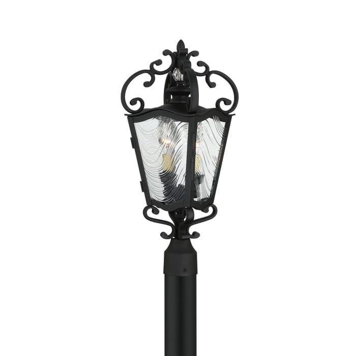 The Great Outdoors Brixton Ivy 3-Light Outdoor Post Light in Coal with Honey Gold Highlight The Great Outdoors Brixton Ivy 3-Light Outdoor Post Light in Coal with Honey Gold Highlight