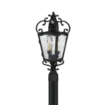 The Great Outdoors Brixton Ivy 3-Light Outdoor Post Light in Coal with Honey Gold Highlight