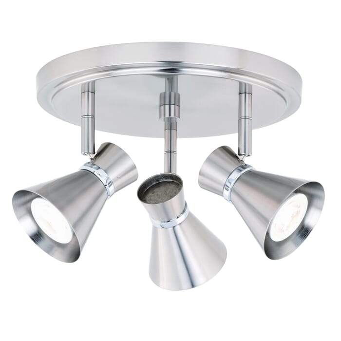 Alto 3-Light LED Directional Ceiling Light in Brushed Nickel and Chrome Alto 3-Light LED Directional Ceiling Light in Brushed Nickel and Chrome